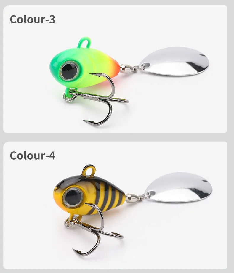 Wobble Rotating Metal VIB Vibration Bait Spinner Spoon Jig Fishing Lures 15g 20g Artificial Hard Baits Sequins Pesca Lure