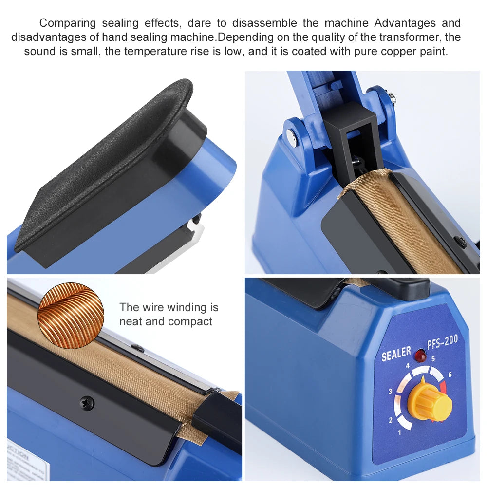 Impulse Sealer Manual Heat Sealer Machine for 8 inch Plastic Bags, Shrink Wrap Bag Sealers Vacuum Sealer Packaging Machine