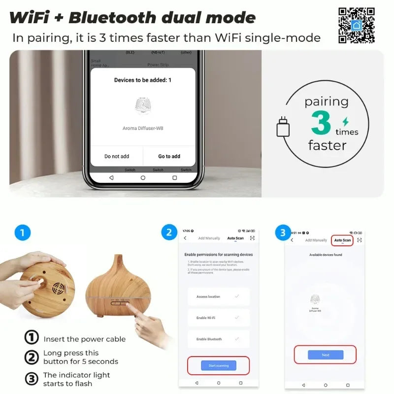 Tuya WiFi Smart Humidifier Essential Oil Diffuser Aromatherapy Ultrasonic Air Humidifiers Aroma Diffuser Work With Google Home