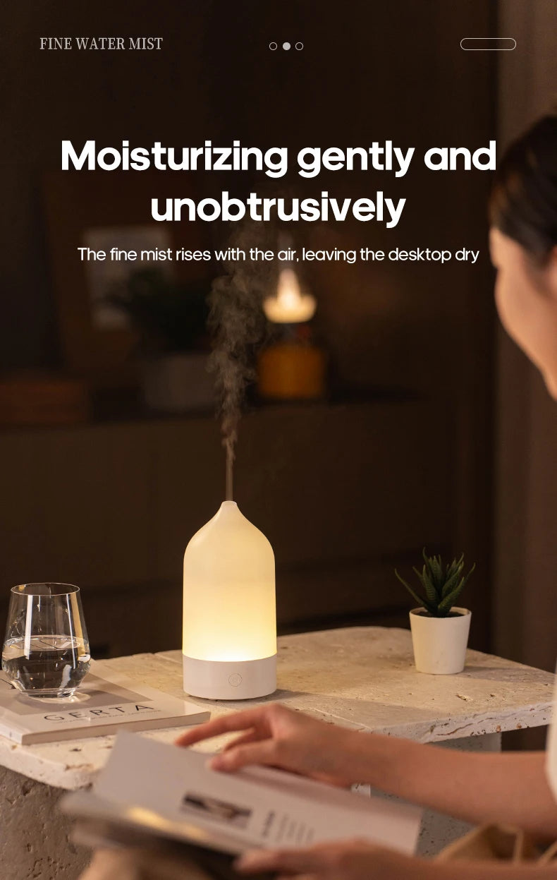 KINSCOTER New Aroma Diffuser 120ml Portable Silent Air Humidifier Colorful Night Light Essential Oil Diffuser for Room Home