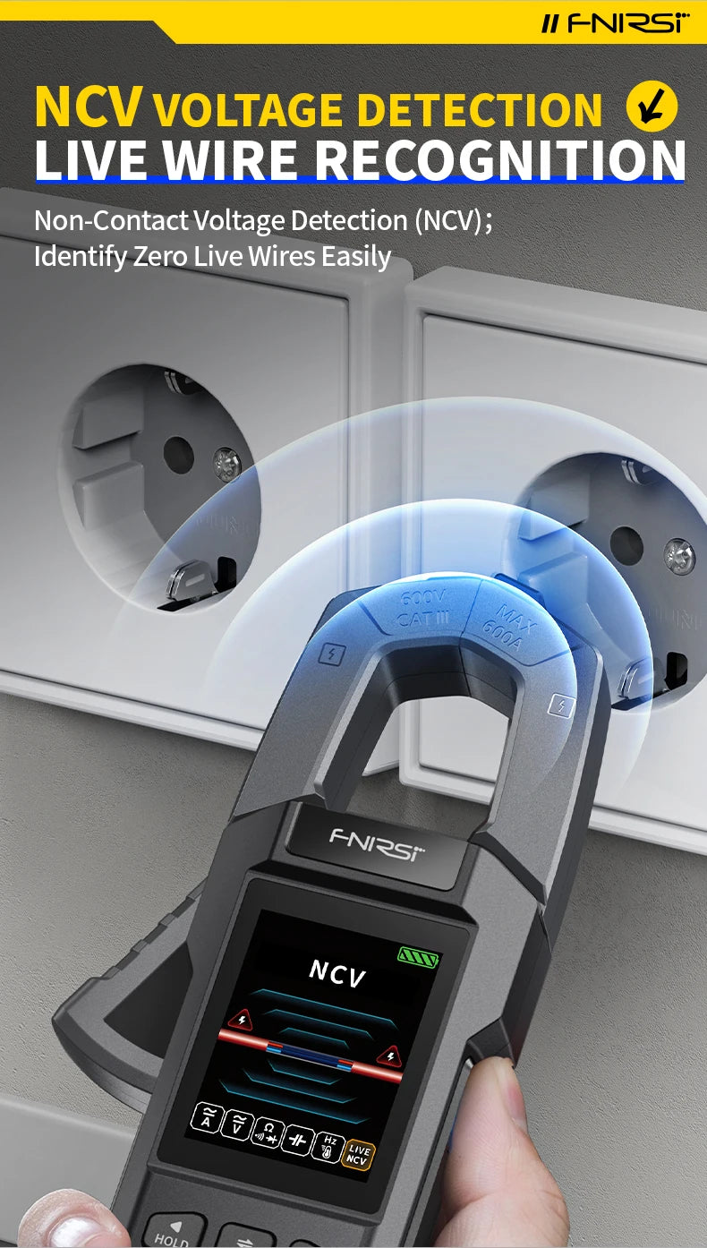 FNIRSI DMC-100 зажимный, 10000 отсчётов, ток AC/DC до 600А, USB зарядка