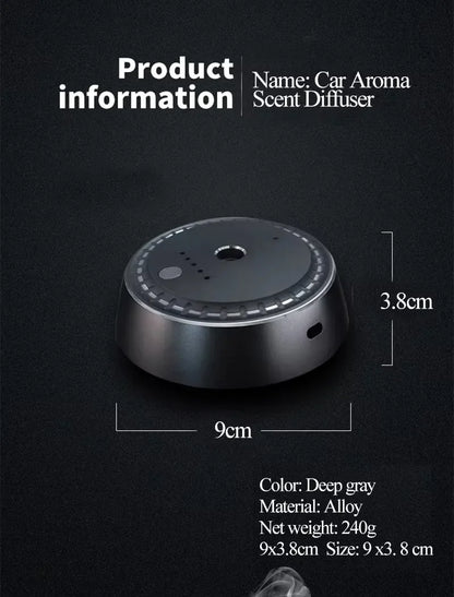 Car Diffuser Portable USB Rechargeable Scent Diffuser Ultrasonic Fragrance Oil Aroma Diffuser Car Air Freshener