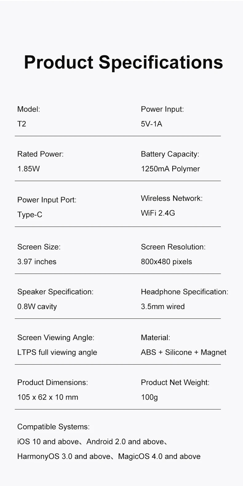 Magnetic Phone Monitor - Real-Time Selfie/Rear Cam - 4K Streaming Assistant - Wide Angle - Fits Most Phones