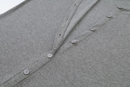 AS SS26 summer loose style button dress comfortable ribbing fabric dress o-neck lady clothes