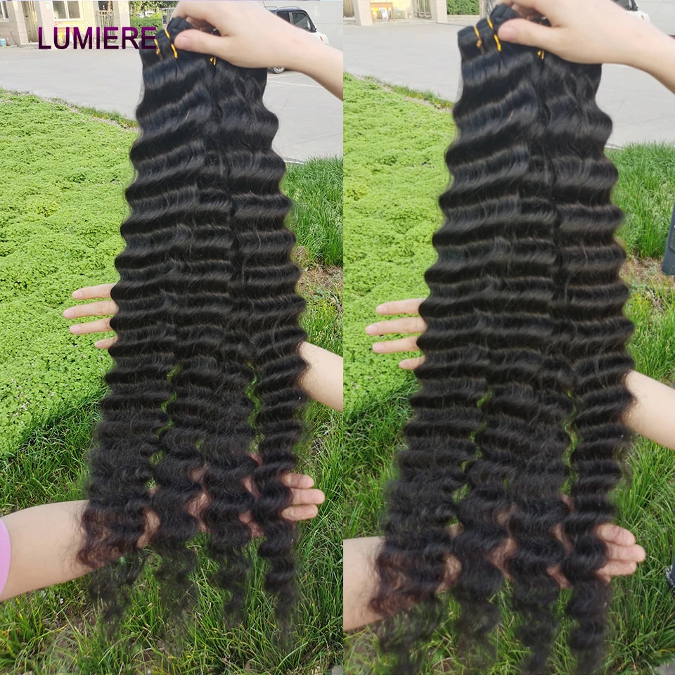 Loose Deep Wave Bundles 100% Virgin Raw Brazilian Human Hair Weave 1/3/4   Bundle Deals Hair Extension Double Weft Wholeasle 30"