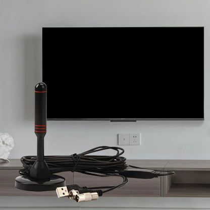 HDTV Antenna Amplified Portable 360 Degree Reception Frequency Reception Car USB with Base Accessories for Dvb-t Isdb Atsc