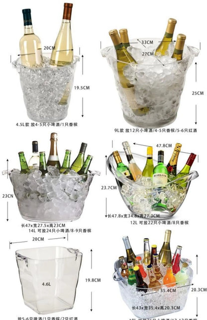Non-LED Boat Style Ice Bucket for Beer KTV Yuanbao Cocktail Cooler Bar Mixed Drink Basin Iced Wine Tub Container