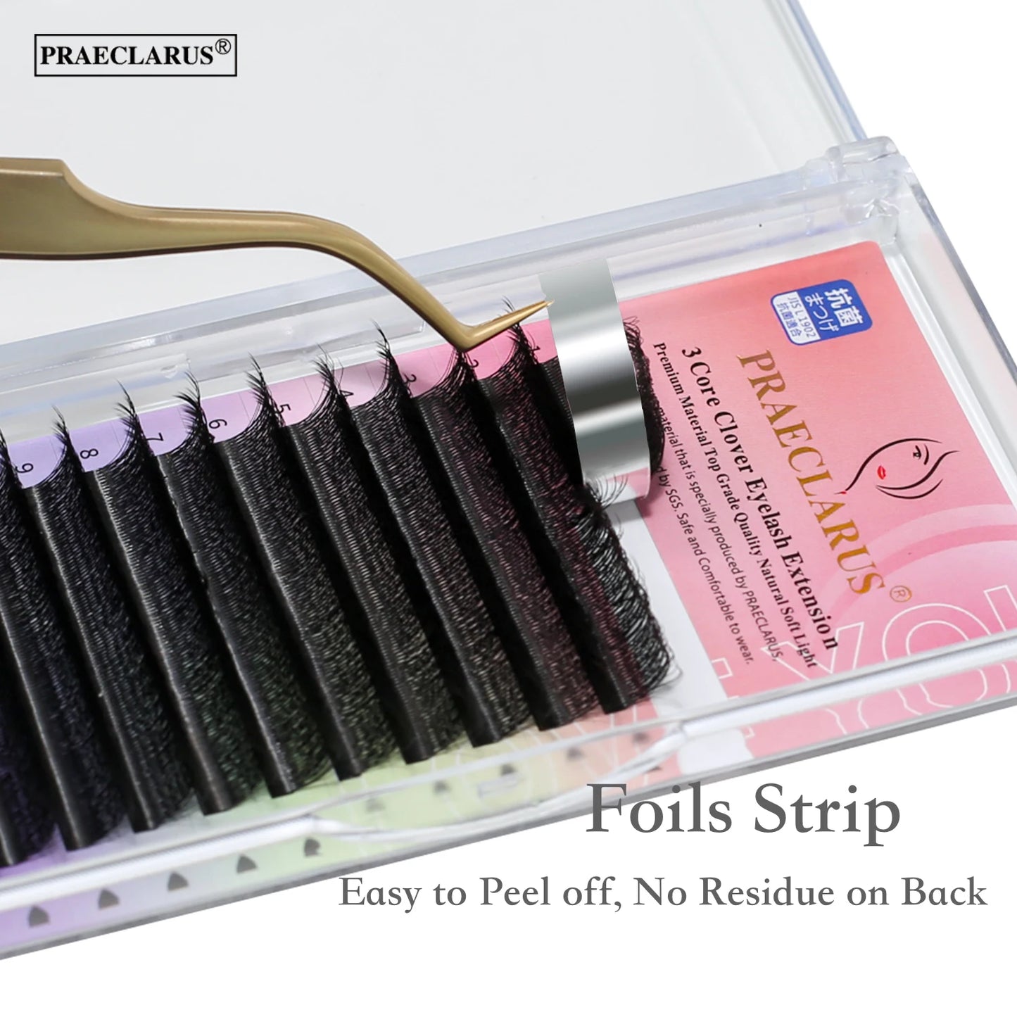 PRAECLARUS 3D Fairy Shape Lashes 12 Rows Eyelashes Premade Volume Fan Natural Soft Light Lashes Triple Tips Eyelashes