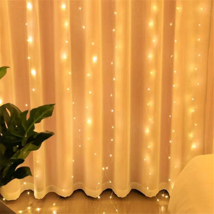 Bedroom Decoration Ramadan Home Decoration Battery Power LED Curtain Light Fairy String 2026 Mother's Day Eid Mubarak
