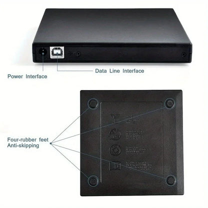 USB 3.0 Type-C External CD DVD Drive, USB 2.0 Slim Protectable External CD-RW Drive DVD-ROM  Player for Laptops Desktop PCs
