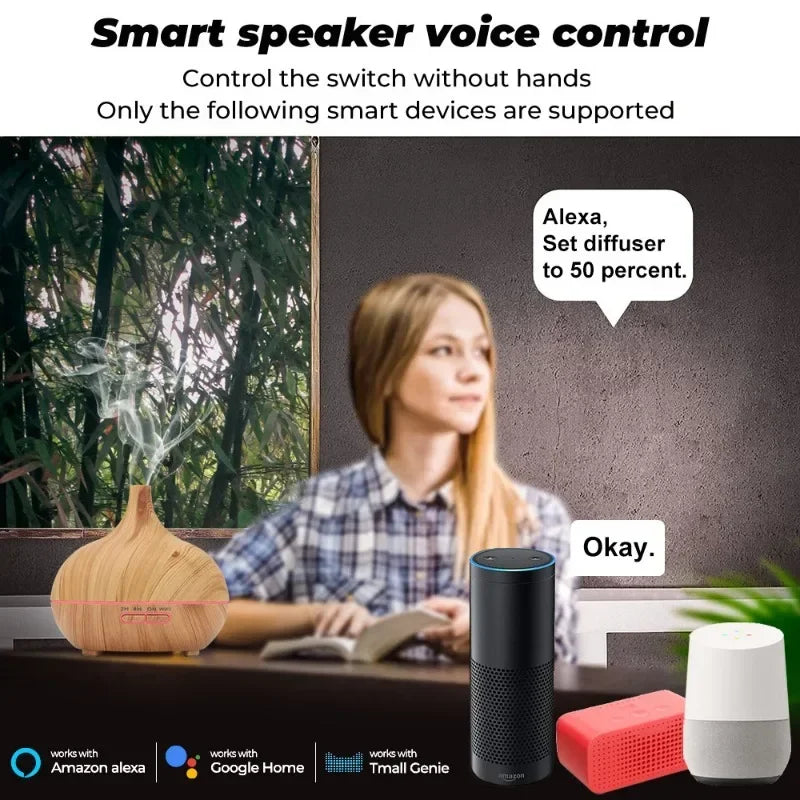 Tuya WiFi Smart Humidifier Essential Oil Diffuser Aromatherapy Ultrasonic Air Humidifiers Aroma Diffuser Work With Google Home