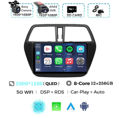 For Suzuki SX4 S-Cross 2014 2015 2016 2017 Android 15 Car Radio Multimedia Player Stereo GPS WIFI+4G wireless Carplay Auto video