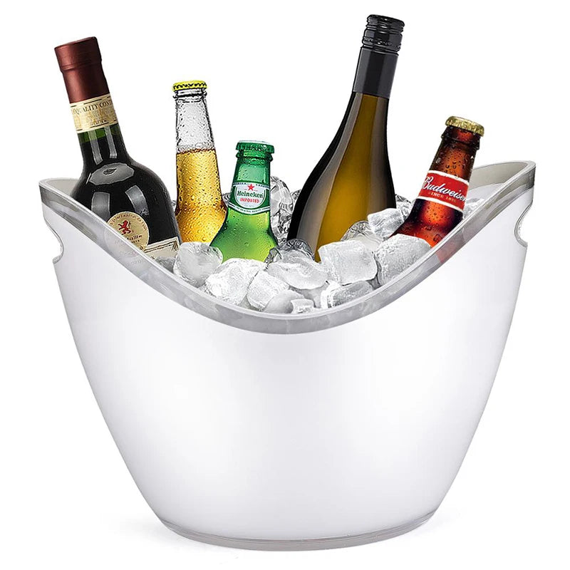 Non-LED Boat Style Ice Bucket for Beer KTV Yuanbao Cocktail Cooler Bar Mixed Drink Basin Iced Wine Tub Container