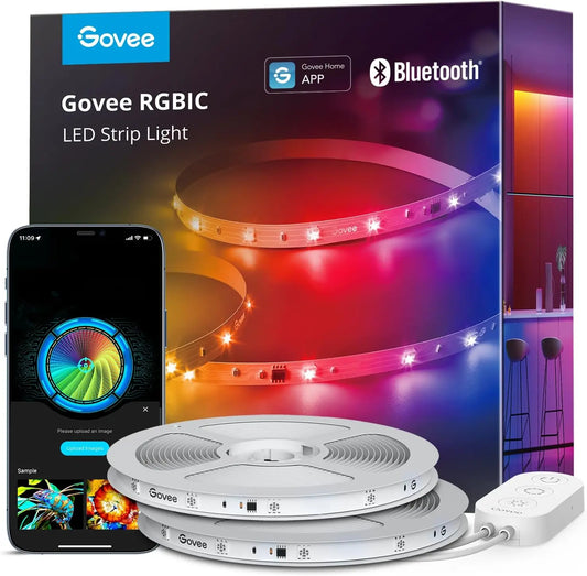 100ft Smart RGBIC LED Strip Lights, Bluetooth App Control, Color Changing for Bedroom Decor, 2 Rolls of 50ft