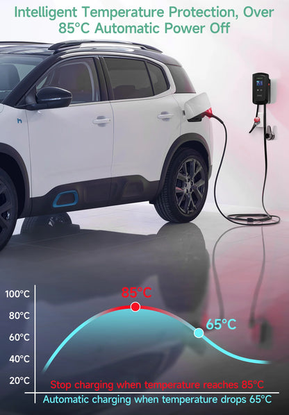 AFYEEV 32A EV Charging Station 22KW 3Phase Electric Vehicle Car Charger 11KW Type2 IEC62196-2 EVSE Wallbox APP Control 5m Cable