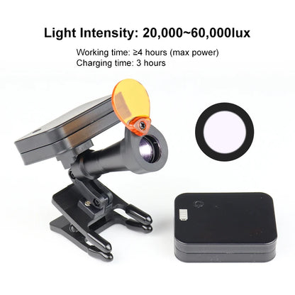 Clip Type Dental 5W Wireless Headlamp for Dental Loupes Magnifier Lab Medical Loupes Magnification Binocular Glasses