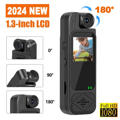 Mini Body Camera 1080P HD Sports Camera Infrared Night Vision Digital Video Recorder 1.3 Inch Bodycam Police Small Camcorder