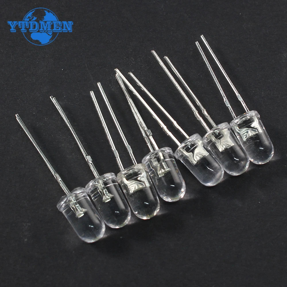 50pcs 100pcs Transparent LED Diode 5MM Super Bright White Orange Red Yellow Blue Green Light LED Bulbs Emitting Diodes Kit