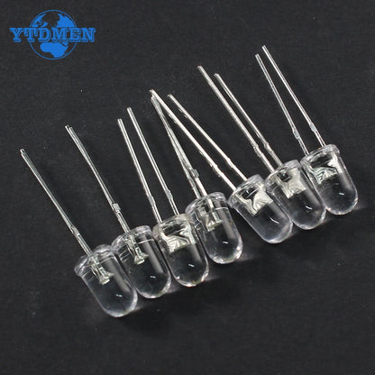 50pcs 100pcs Transparent LED Diode 5MM Super Bright White Orange Red Yellow Blue Green Light LED Bulbs Emitting Diodes Kit