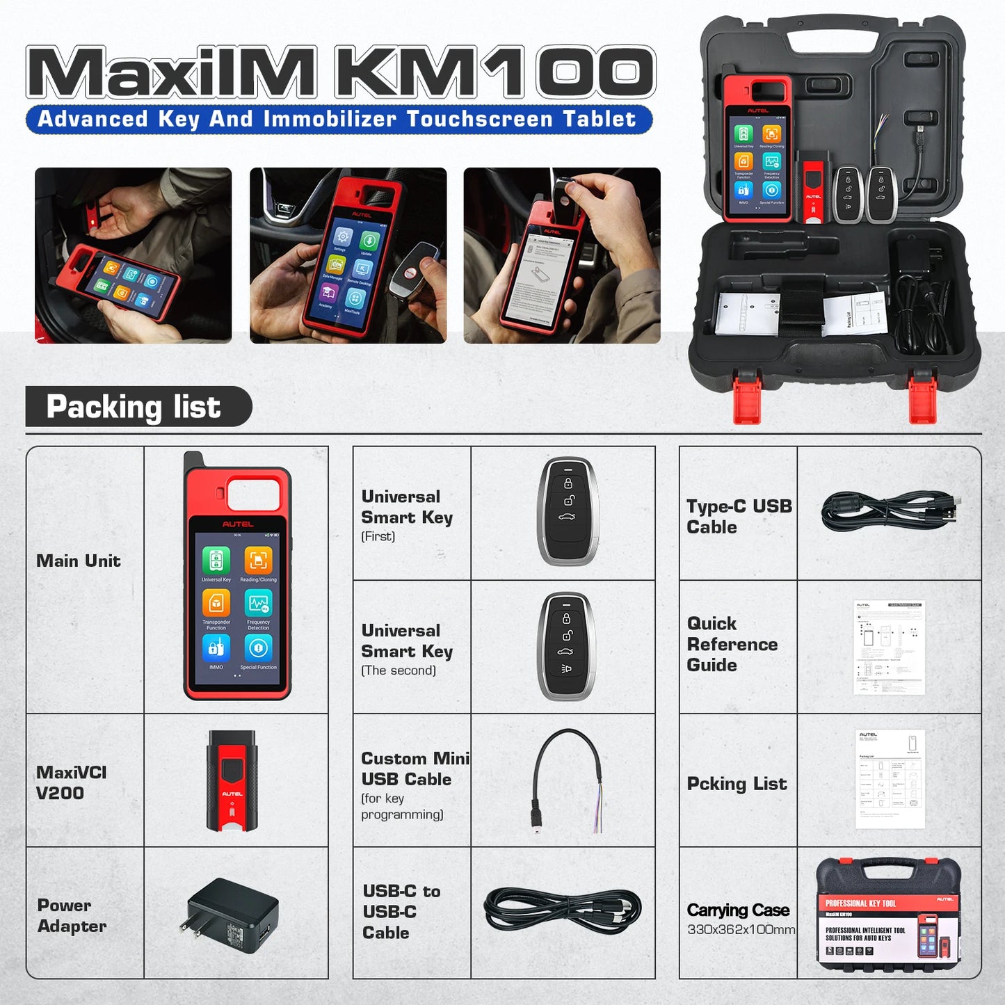 Autel KM100 KM100X KM100E Universal Smart Fob Programmer Key Programmer V200 Universal Key Generator Free Update Lifetime
