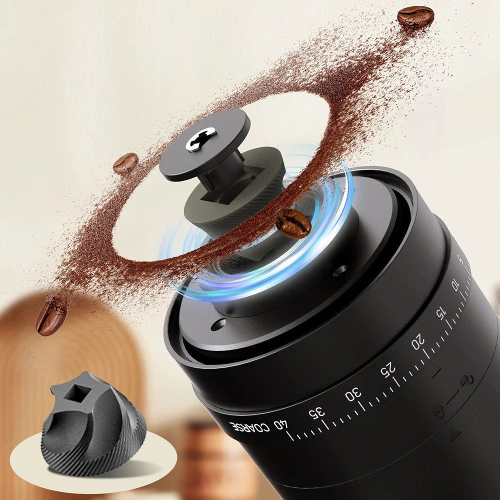 New Portable USB Electric Coffee Bean Grinder 40 Gears External Adjustable Rechargeable Grinders Household Mini Coffee Machine