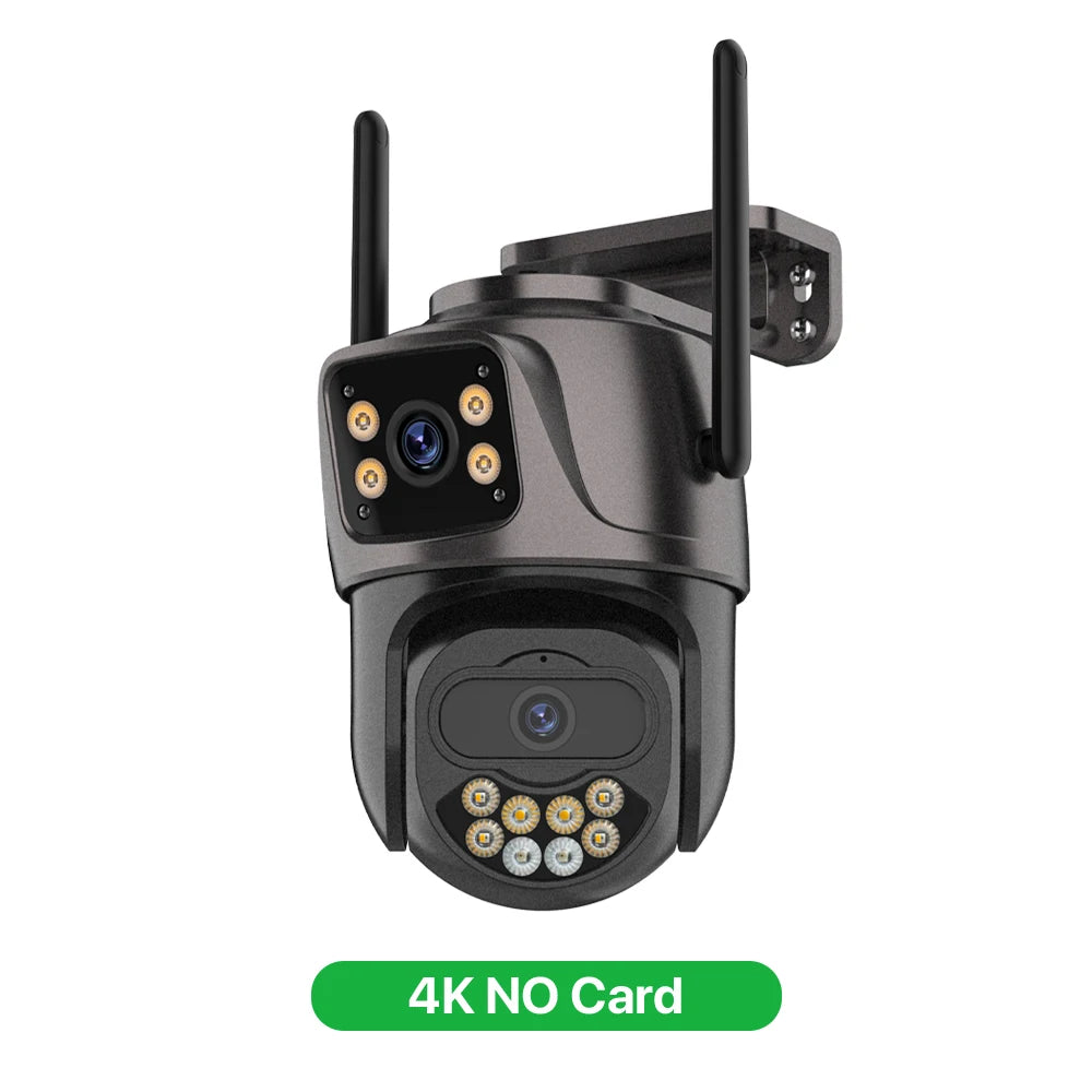 6K 9MP HD IP Camera Outdoor Three-Lens External WiFi Camera 4K/2K Dual Screen Security PTZ Cam Auto Tracking Surveillance iCSee
