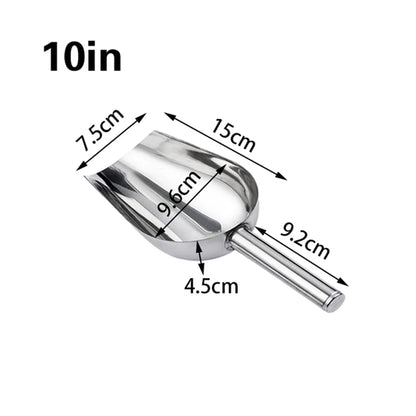 High-Quality Stainless Steel Ice Scoop Food Flour Sugar Scoop Popcorn Coffee Beans Tools Ice Scooper Shovel
