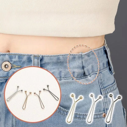 10pcs Invisible Metal Waist Clips Adjustable Button Clips for Jeans and Clothes Tightener with Hidden Design