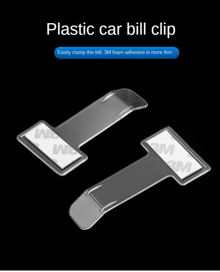 2pcs Transparent Car Vehicle Parking Ticket Receipt Permit Card Holder Clip Sticker Windscreen Plastic Universal Car Accessories