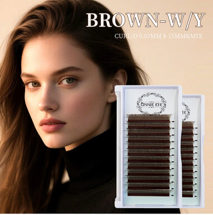 5W Eyelash Extensions YY 7mm Lash Brown Color 4DW Brazilian Premade Lash Fans Individual Cluster DIY 3D W Shape Lash Dolly Eye
