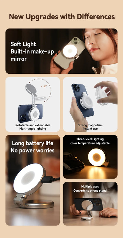 TELESIN Magnetic Phone Camera Shoot Hand Grip Phone Holder Shooting Aid Remote Control Handle for Smart Phone iPhone Android