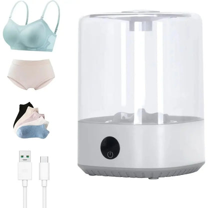 4L Mini Washing Machine, 5000Mah, Fully Automatic Portable Turbine Led Washing Cup and Compact for Children's Clothing, Underwea