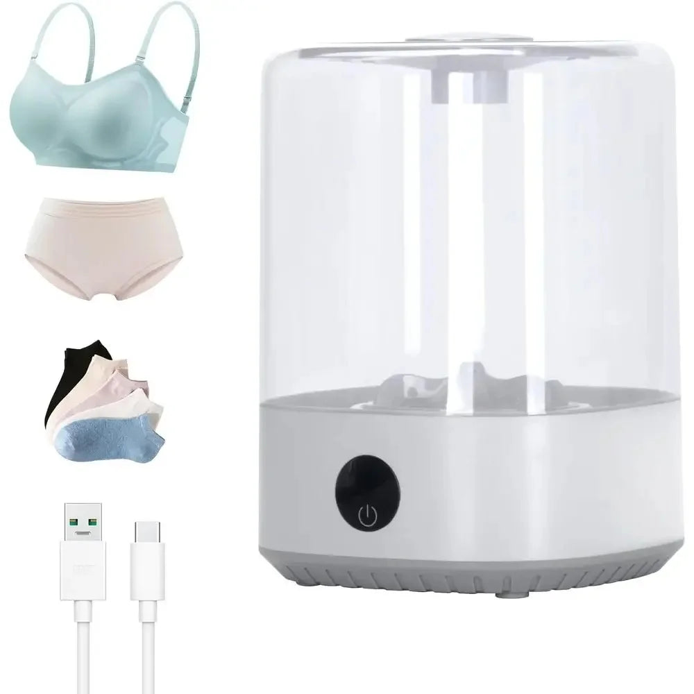 4L Mini Washing Machine, 5000Mah, Fully Automatic Portable Turbine Led Washing Cup and Compact for Children's Clothing, Underwea
