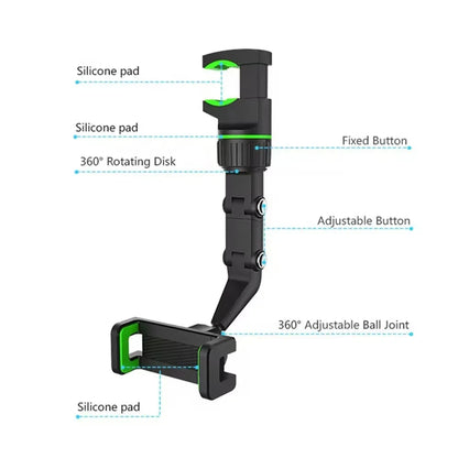 Universal Automotive Mobile Phone Bracket Rearview Mirror Fixed Rotary Adjustment Cross Border Automotive Bracket