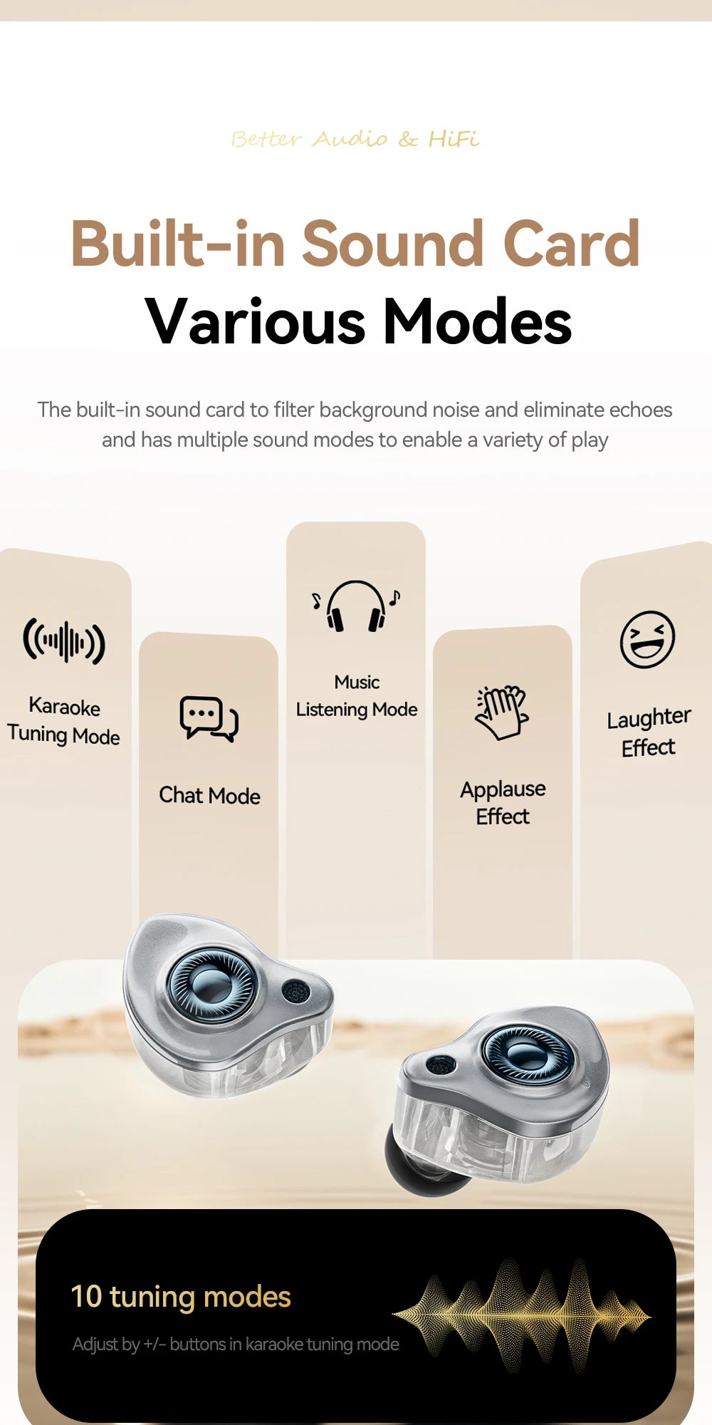 Essager Type-C Karaoke Earphones With Built-in Sound Card HiFi Stereo Music Wired Earbud Headset With Mic for Singing/Live/Game