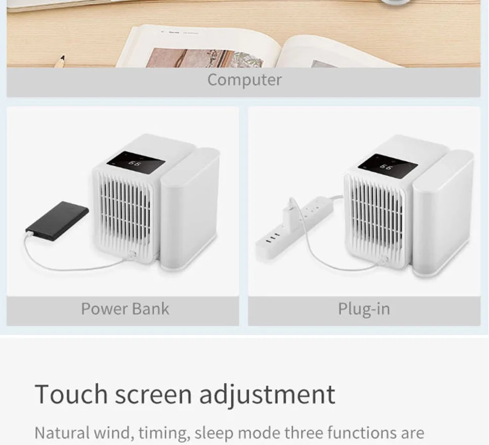 Portable Microhoo Mini Air Conditioner 1000ML Fan Cooler Aromatherapy Essential Oil Diffuser Fast Cooling Humidifier Household