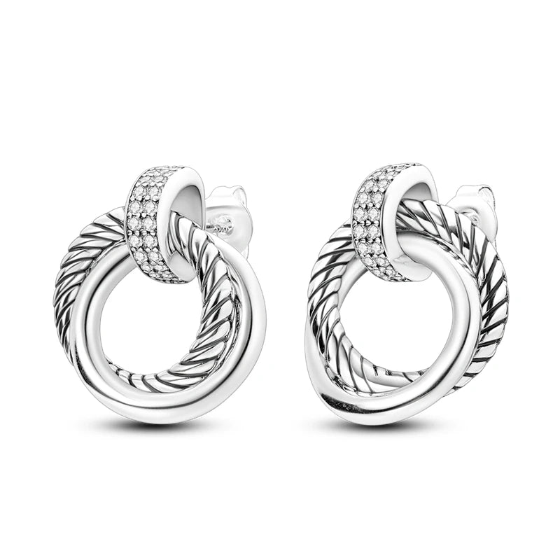 Hot Sale 925 Sterling Silver Spring Zircon Sunflower Stud Earrings For Women 2023 Trending Fashion Jewelry mother's day gift