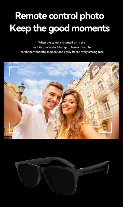 AI Smart Glasses Remote Control Touch Photo Camera Recording Translator Voice Assistant Music Wireless Bluetooth Sunglasses