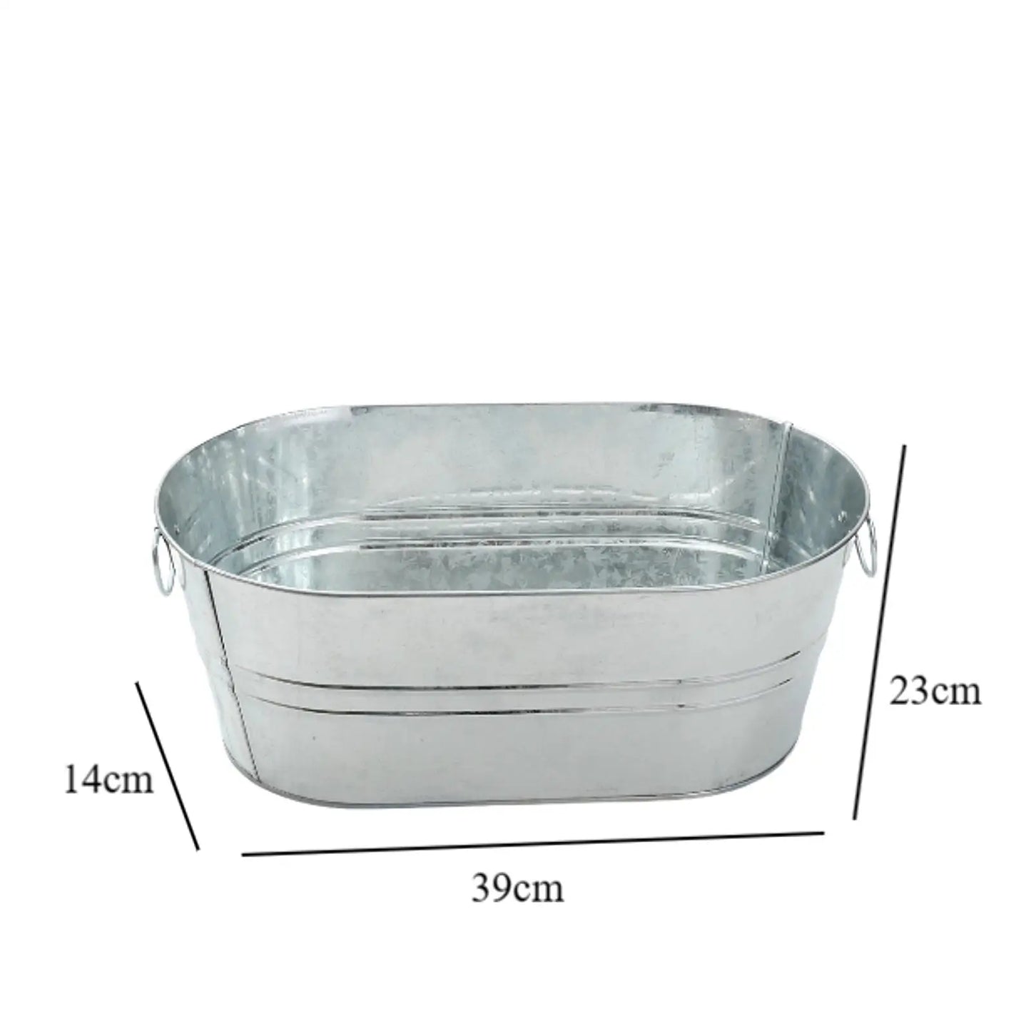 Galvanized Steel Metal Oval Tub Beer Champagne Cocktail Cooler Galvanized Bucket for Home Parties Home Swim Pool Party