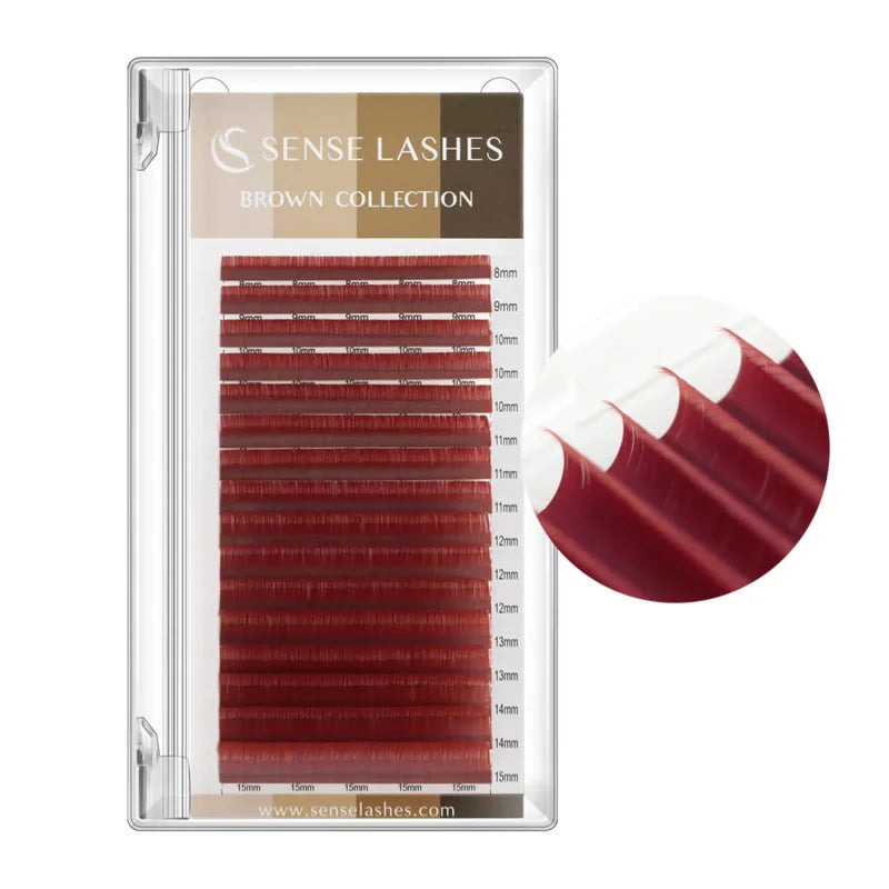 SENSE LASHES Colorful Individual Lashes 0.03/0.05/0.07 Mix 8-15mm Matte Brown Lashes Faux Cils extensiones de pestañas