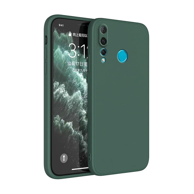 Square Liquid Silicone Phone Case for Huawei Y6P Y7P 2020 P40 lite E Y6 Y6S Y7 Y9 Prime 2019 P smart Z P30 Lite Back Cover Case