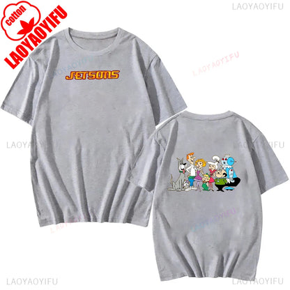 The Jetsons Printed T-shirt Tops Cartoon The Jetsons Letter Clothes Rosie The Robot Graphic T-shirts Breathable Camisetas