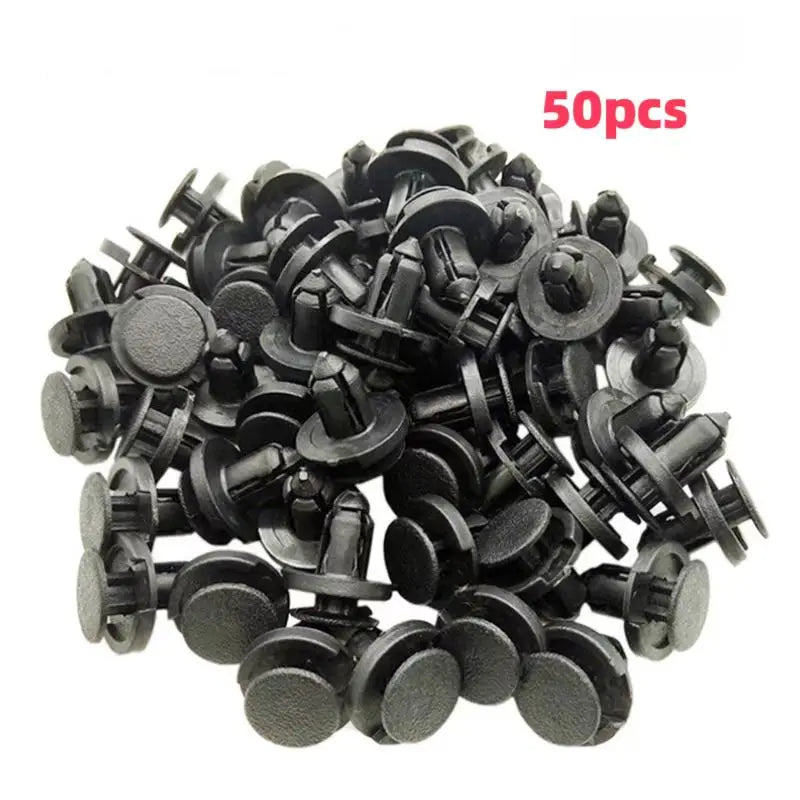10/20/50pcs 8mm Diameter 8mm Black Vehicle Car Bumper Door Panel Fender Liner Clips Retainer Plastic Auto Fasteners Rivets Clips