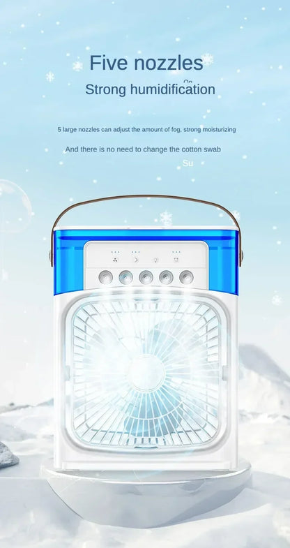 Mini Portable Humidifier Fan AIr Conditioner Household Small Air Cooler Hydrocooling Portable Adjustment For Office 3 Speed Fan