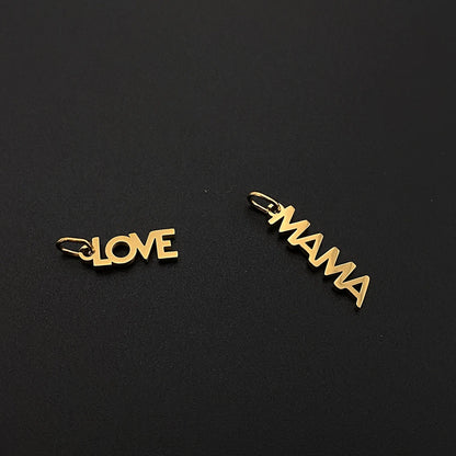 eManco  MAMA LOVE Pendant  Charms Stainless Steel Letter Hang Ornament For DIY Mother's Day Nacklace Earrings Jewelry Making