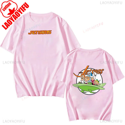The Jetsons Printed T-shirt Tops Cartoon The Jetsons Letter Clothes Rosie The Robot Graphic T-shirts Breathable Camisetas