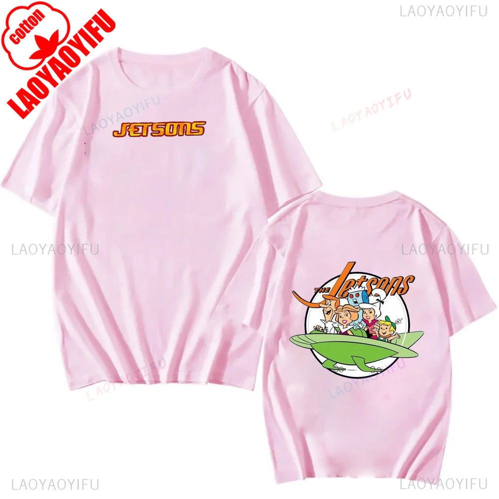 The Jetsons Printed T-shirt Tops Cartoon The Jetsons Letter Clothes Rosie The Robot Graphic T-shirts Breathable Camisetas