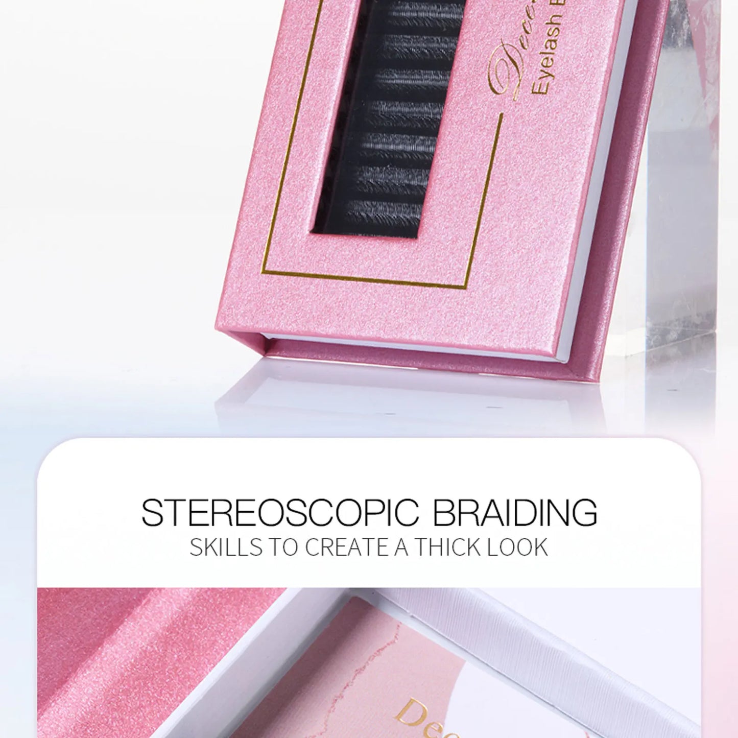 DeceMars V-shaped 3D eyelash extensions Matte Black 12 Rows/Tray