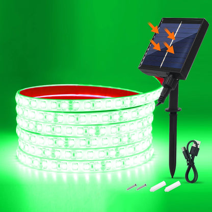 24V LED Light Strip Solar Waterproof 8 Modes 2835 120LEDs/m White Red Green Blue Flexi Lamp IP68 Party Garden Outdoor Decoration