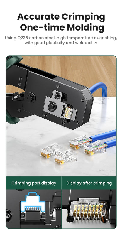 UGREEN RJ45 Crimper Tools RJ45 Crimping Pliers for CAT6/7 Ethernet Lan Cable Network Cutter Stripper Plier Multifuntion Tool